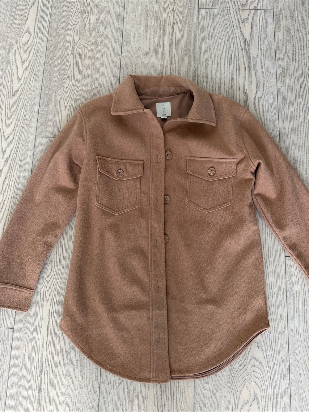 Joie Dusty Brown Button-Front Shacket